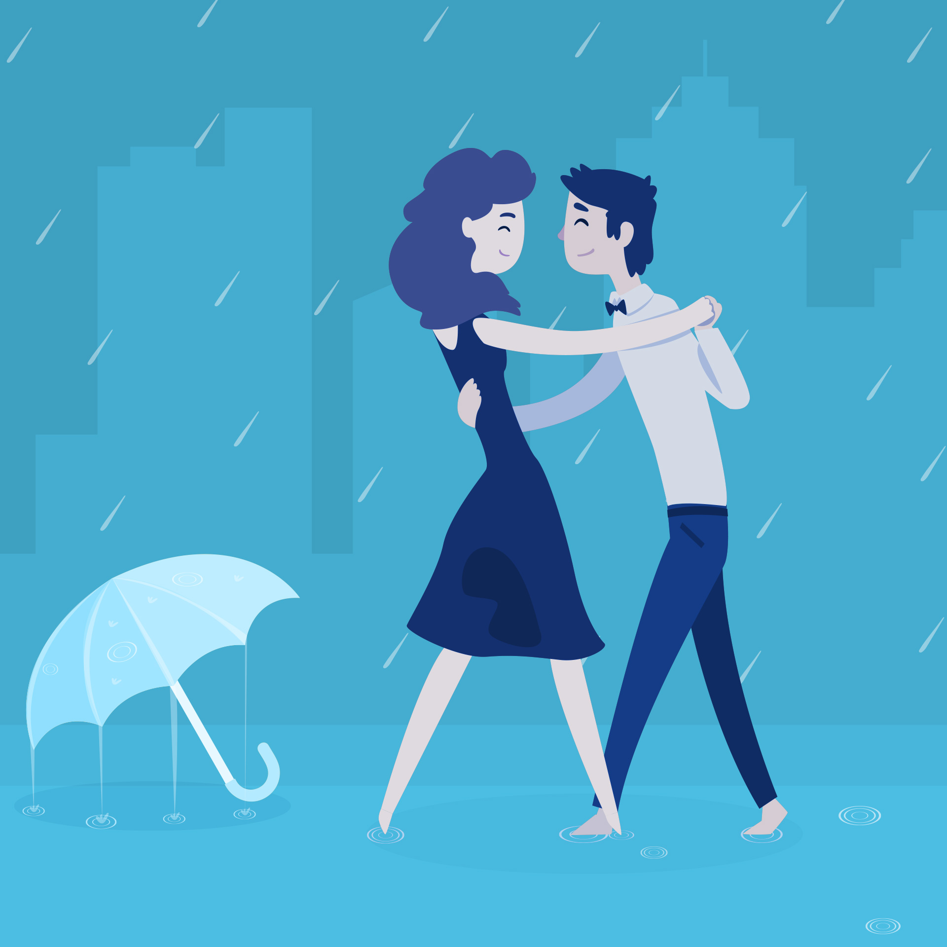 Bailar descalzo bajo la lluvia