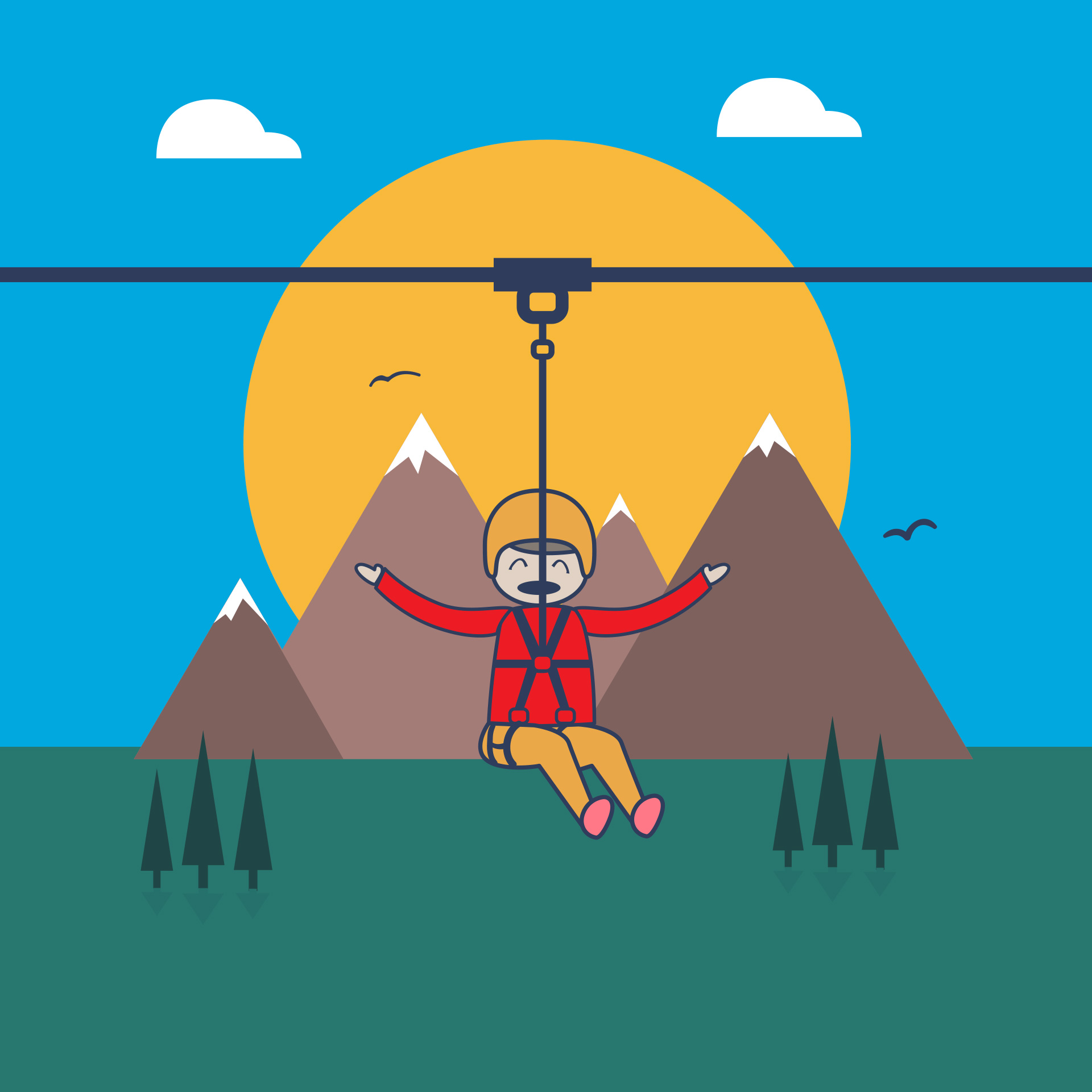 Aventarte de la tirolesa